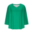 thumbnail image 4 of Loopsun Womens Tops Plus Size, Womens 3/4 Sleeve T Shirts, Women's Fashion Casual Solid 3/4 Sleeve Round Neck Pullover Top Mint Green XXXL, 4 of 5