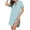 aa01_Blue, variant on Elvqul Womens Nightgowns Collared Comfy Loungewear Short Sleeve with Pocket Basic Button up Nighty Dark Blue Plain Nightgowns