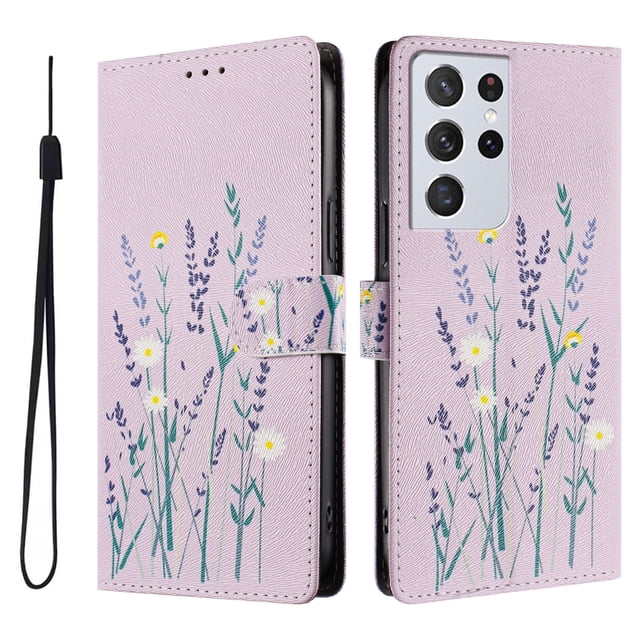FOXDOCK Funda Tipo Cartera para Samsung Galaxy S21 Ultra con Soporte y Correa – Diseño de Patrones Lindos