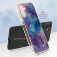thumbnail image 2 of SaniMore Electroplated Marble Case for Samsung Galaxy A25, Shockproof Protection Cover Support Magnetic Wireless Charging Soft TPU Bumper Transparent Ultra-Slim for Samsung A25, Purple, 2 of 6