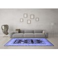 thumbnail image 3 of Ahgly Company Indoor Square Oriental Blue Industrial Area Rugs, 3' Square, 3 of 4