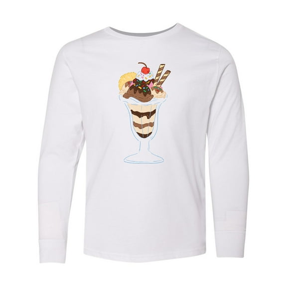 Inktastic Ice Cream Sundae Long Sleeve Youth T-Shirt