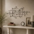 thumbnail image 3 of DecMode Glam Metal Silver Geometric Wall Décor with Round Glass Beads, 20"W x 42"H, 3 of 15