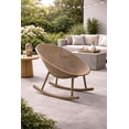 thumbnail image 4 of 2xhome Patio Rocking Chair | Oval Egg Shaped Lounge Rocker | All Weather Plastic | Modern Accent Side Chair for Indoor or Outdoor Use, Beige, Set of 1, 1 piece, 4 of 9