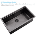 thumbnail image 6 of Bokaiya 33x19 Black Undermount Kitchen Sink Workstation 16G Dual-Mount Single Bowl Stainless Steel Kitchen Sink with Ledge and Accessories, 6 of 9