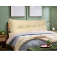 thumbnail image 2 of PEACHWELL Triangular Reading Bed Rest Pillow Large Bolster Cushion Headboard Backrest Wedge Pillow with Removable Cover and Two Large Side Pockets Beige Twin 39 Inches, 2 of 7