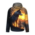 thumbnail image 4 of Atogsazn Men's Sherpa Lined Hoodies Wolf Graphic Long Sleeve Hooded Sweatshirt Winter Warm Tops Clothing Yellow L Fashion, 4 of 5