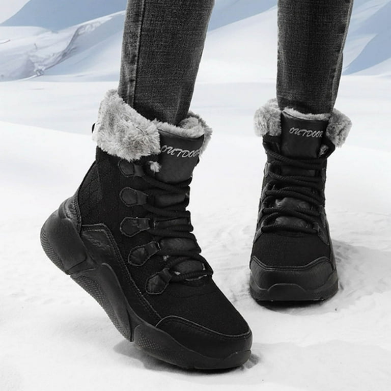 WNVMWI Boots for Women Fashion Versatile Women's Warm Mid Calf