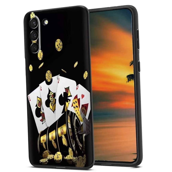 Cards-Casino Phone Case, Degined for Samsung Galaxy S22+ Plus Case Men Women, Flexible Silicone Shockproof Case for Samsung Galaxy S22+ Plus