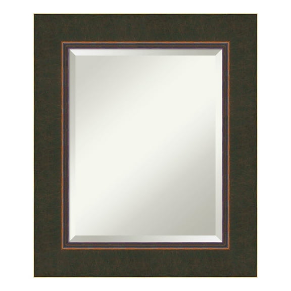 Milano Bronze Beveled Wood Bathroom Wall Mirror