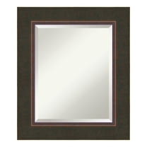 Milano Bronze Beveled Wood Bathroom Wall Mirror