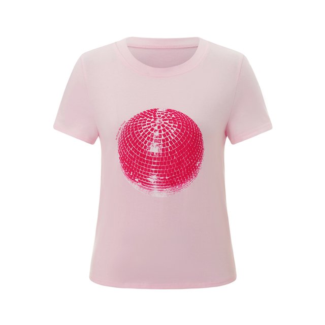 TINZ Mode Décontractée pour Femmes T-Shirt Col Rond Manches Courtes Ajusté Polyester