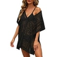 thumbnail image 3 of Xijirk Women's Swimsuit Coverup Knit See-Through Beach Dress Loose Fit Bikini Cover Up for Summer,L, 3 of 3