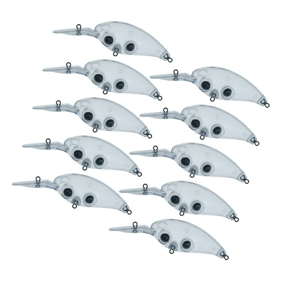 Ciwanning 10Pcs Unpainted Crankbait Blanks Lures Unpainted Crank Fishing Lures Baits Wobblers Floating Blanks Lures Crankbait