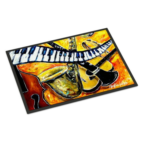 Carolines Treasures MW1267MAT All That Jazz Door Mat Indoor Rug or Outdoor Welcome Mat 18x27 Doormat 18H X 27W