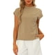 thumbnail image 1 of INSPIRAR CHIC Conjuntos de 2 Piezas Casual para Mujeres, Top Suelto de Manga Corta y Shorts de Cintura Alta, XL Caqui Blanco, 1 of 5