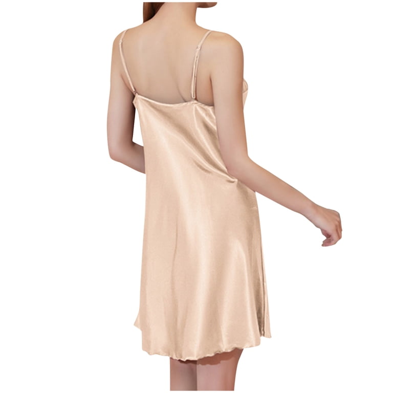 BRGZLK Sleepwear Sexy Lingerie Nightgown Lace Chemise Satin Slip Silk  Negligee Nightie Bridal Babydoll for Women Beige XXL - Walmart.com