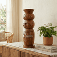 thumbnail image 6 of 12" Handmade Wooden Primitive Pineapple Head Tribal Statue Sculpture Tiki Bar Totem Handcrafted Gift Home Decor Accent Figurine Decoration Hand Carved, 6 of 8