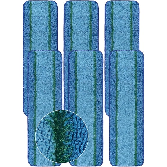 6 Pack Deep Clean Pads Replacement for Bona Family of Mops, Washable & Reusable Microfiber Cleaning Pad for Hardwood and Multi-Surface Floors Cleaning Head, Wet/Dry Mop