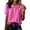 16# Hot Pink, variant on Linen Shirts for Women 2026 Summer Button Up Peter Pan Collar Tops Puff Sleeve Peasant Blouses Casual Vacation Clothes Beige XL