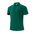 thumbnail image 2 of lcziwo Polos Shirts for Men Short Sleeve Workout T Shirts Zipper Up Lapel Golf Shirts Solid Color Casual Slim Fit Quick Dry Tees Shirts Green XXL, 2 of 9