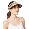thumbnail image 3 of August Hat Colorblocked Women’s Straw Visor, Beige, 3 of 3