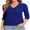 Royal Blue, variant on QUALFORT Sweaters for Women, Lightweight V Neck Long Sleeve Pullover Sweater, Soft Knit Women's Sweater Top, Black M