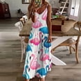 thumbnail image 3 of Flamingo Pattern Design Sleeveless Dress Woman Fashion Long Dresses Women's Summer Suit Dress 2025, 3 of 7