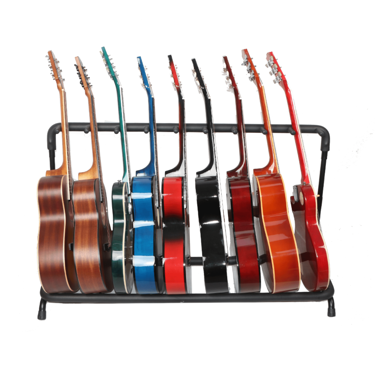 Hassch Guitar Stand, 9-Slot Guitar Rack, Multi-Guitar Display Holder, Black