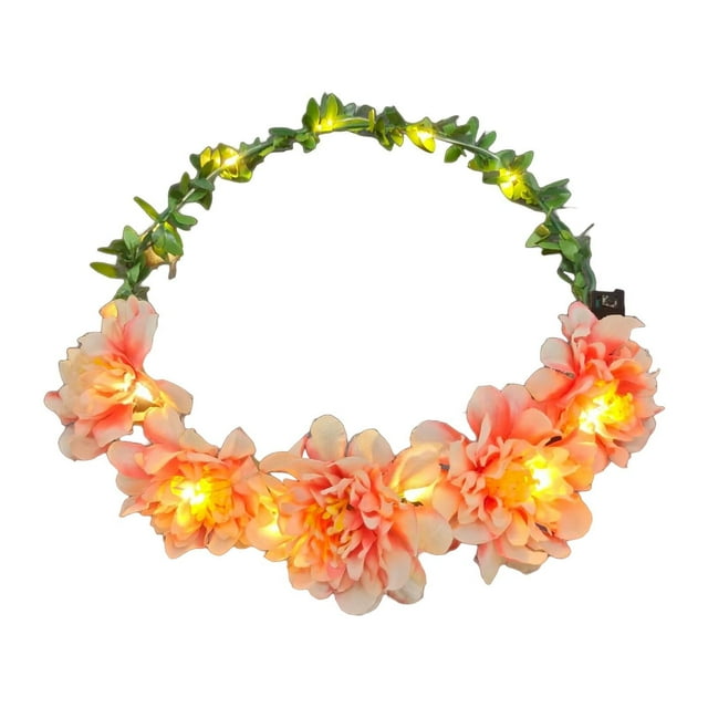 Diadema de flores para niñas Fernando corona de crisantemo iluminadora