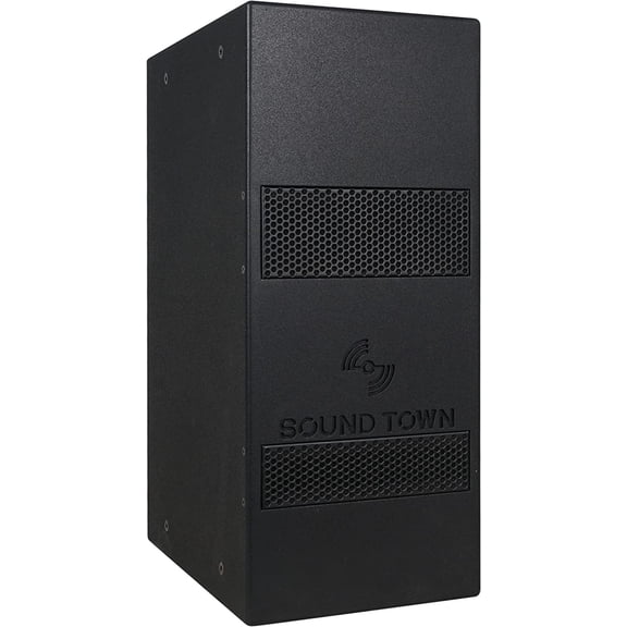 Sound Town Dual 8"IP55 Weatherproof Subwoofer with Folded Horn Design for Outdoor Installations, Black(TITAN-S28B)