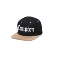 thumbnail image 1 of City Caps Compton Olde English Snapback w/ Bill Design - Black/Khaki Snake, 1 of 2