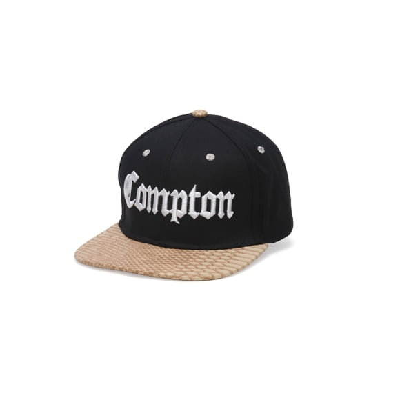 City Caps Compton Olde English Snapback avec Design Bill - Serpent Noir/kaki