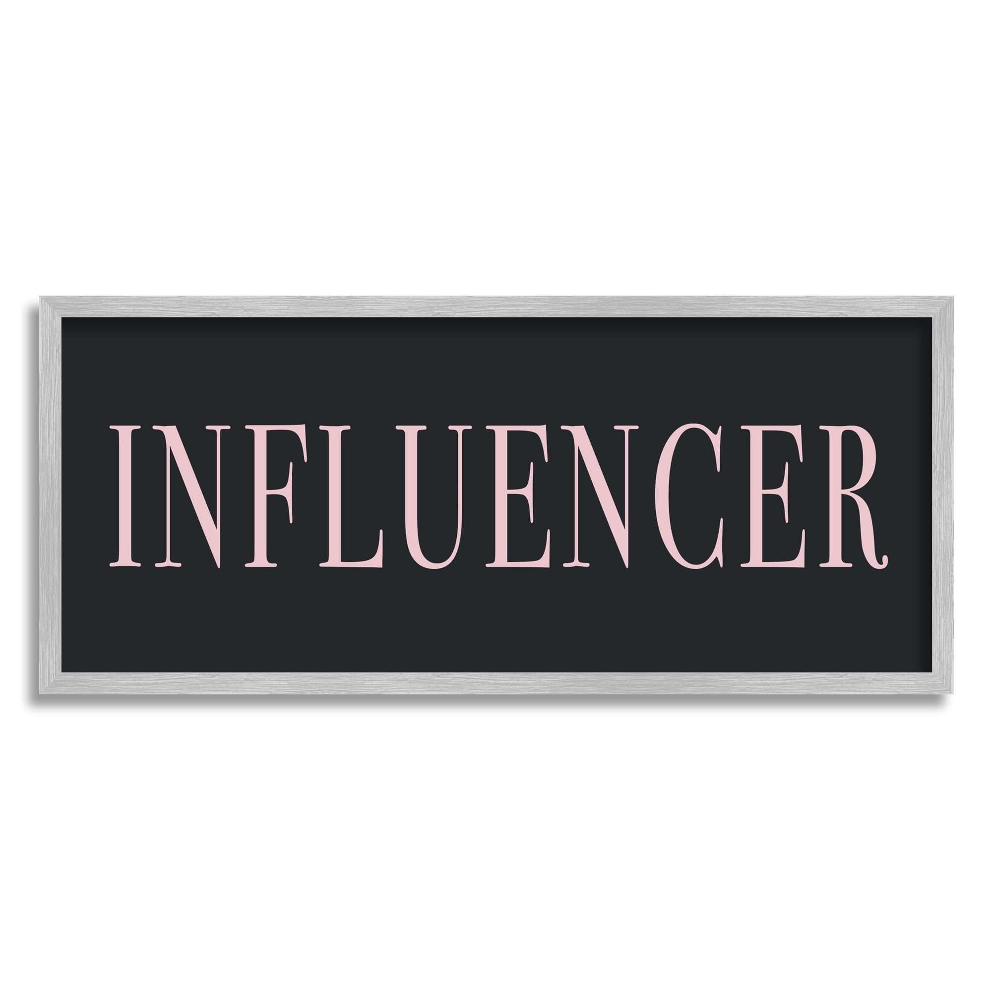 Stupell Industries Influencer Casual Chic Text Black Pink Design Graphic Art Gray Framed Art Print Wall Art, Design by Daphne Polselli