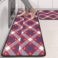 thumbnail image 2 of Kitchen Rugs Sets Of 2,Red Blue White Star Plaid Checkered Pattern Anti Fatigue Kitchen Mat Rugs Non Slip Washable,Decorative Kitchen Floor Mats for Kitchen,Sink,Laundry,17"x47"+17"x47", 2 of 5