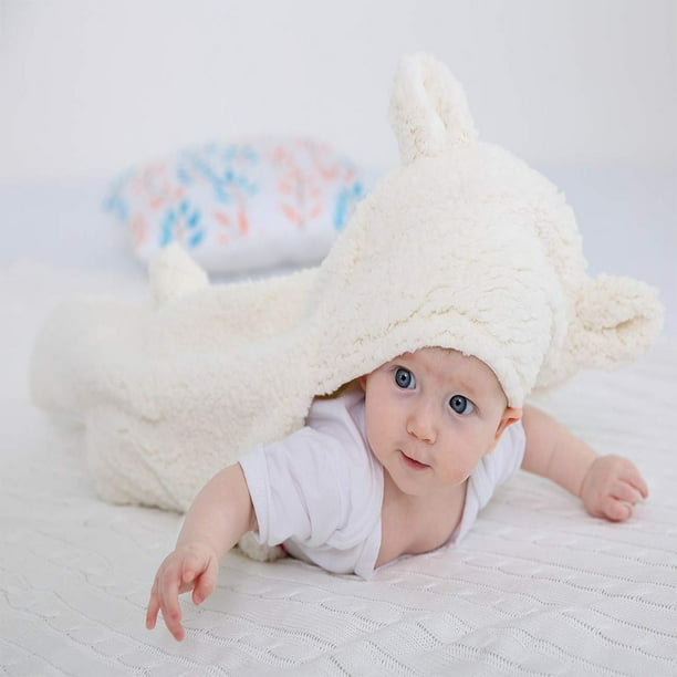 SUPGOMAX Couverture à capuche pour nouveau-né Teddy Sac de couchage pour  bébé en peluche pour bébé Swaddle Couverture d'hiver Réglable pour 0-6 mois  : : Bébé et Puériculture