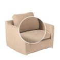 thumbnail image 3 of Benjara Fabric Upholstered Modern Armchair with Back Cushion, Beige, 3 of 3
