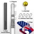 thumbnail image 2 of G128 Combo Pack: 25 Ft Telescoping Aluminum Flagpole (Silver) & American and Hawaii Flags 3x5 Ft, Both ToughWeave Series Embroidered Polyester | Pole with Flags Included, 2 of 9
