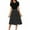 Black, variant on WTOBBY Women's Polka Dot Printed Belted Waist Short Sleeve Round Neck Casual Elegant Spring Dress,Army Green M