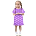 thumbnail image 4 of Fatuov Weekend Casual Dress for Kids Girls Funny Printed Crew Neck Ruffled Comfy Dress for Daily Short Sleeve Summer Beach Dress 3-12 Years, 4 of 5