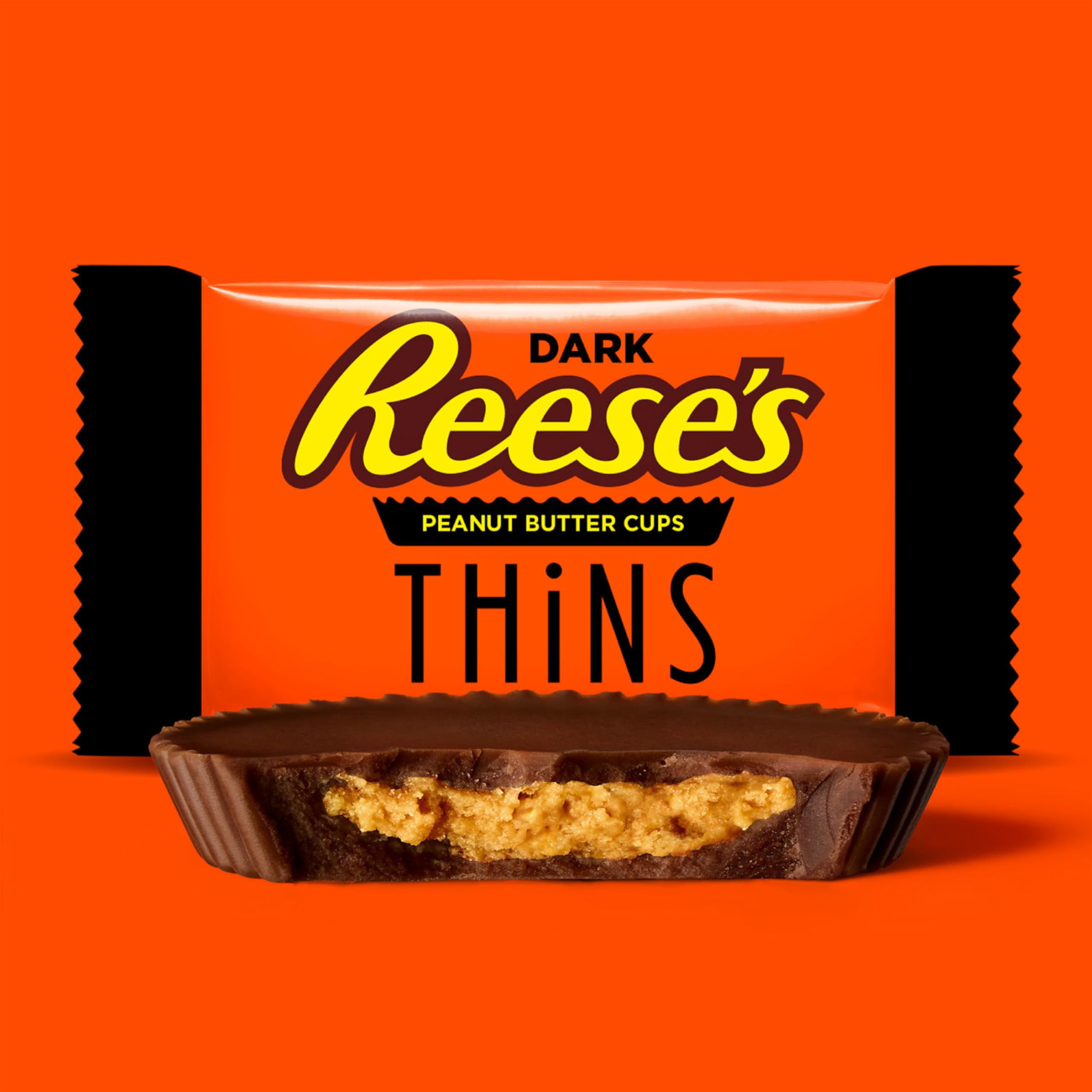 REESE'S THiNS Dark Chocolate Peanut Butter Cups, Candy Share Packs, 7.37 oz (8 Count)