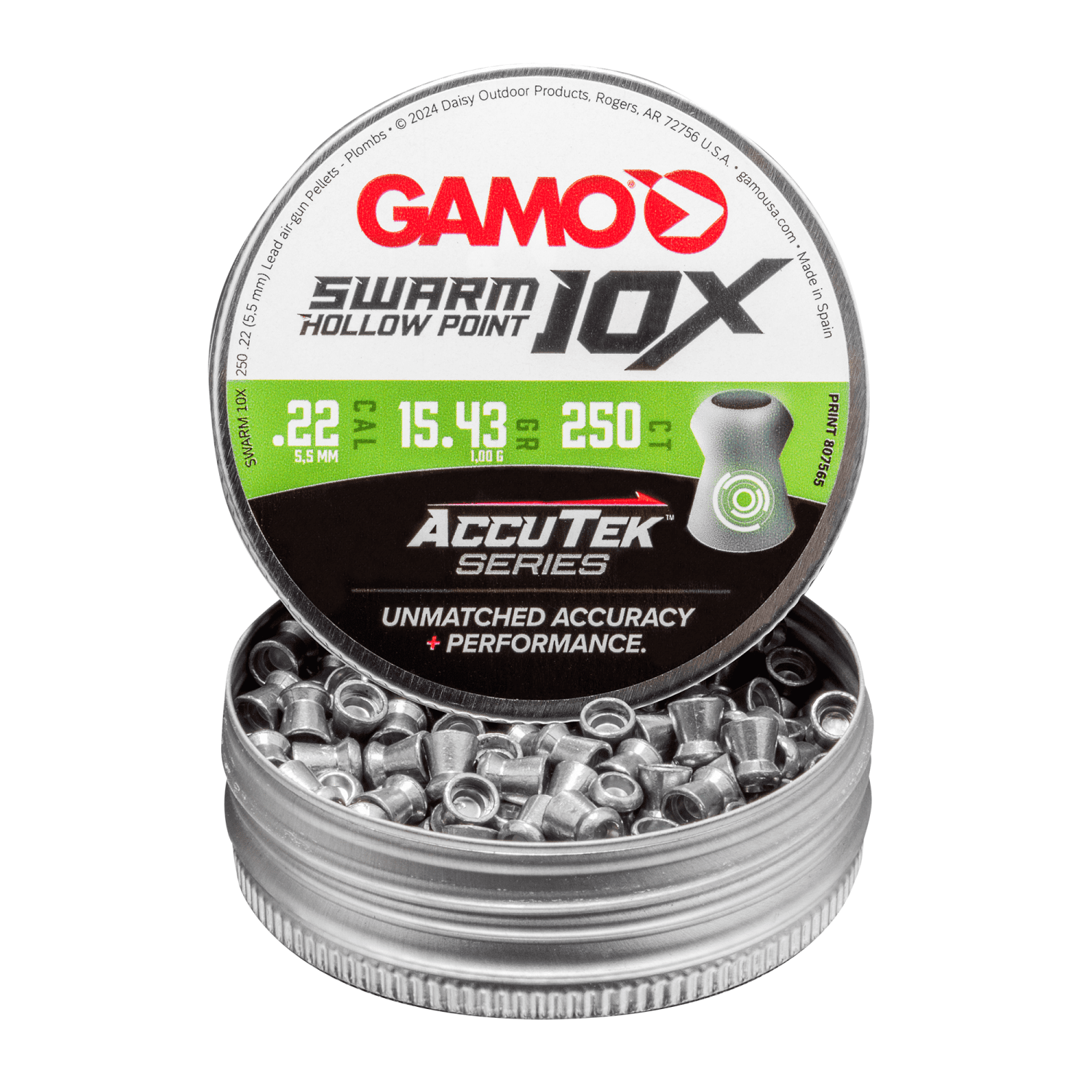 GAMO Accutek Swarm 10x HP .22 250 Count (15.43 gr), 6322547BL54