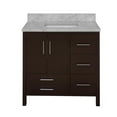 thumbnail image 2 of California 36" Bathroom Vanity with Chocolate Cabinet and Carrara Marble Top, 2 of 6