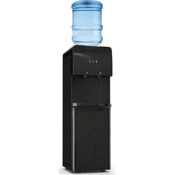 Top Loading Water Cooler Dispenser Hot Cold & Cool Water Dispenser for 3 or 5 Gallon Bottles, Child Safety Lock, Simple Quite Design, Ideal for Home, Office, Living Room