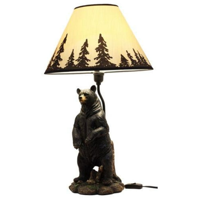 Large Standing Black Bear Surveyor Arkadius Desktop Table Lamp Decor Figurine