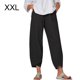 thumbnail image 1 of Mujer Pantalones Bolsillo Noveno Pantalones Pantalones deportivos holgados de pierna ancha, Negro, XXL Eigraketly AP002213-26, 1 of 5