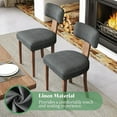 thumbnail image 3 of Merluxy Kitchen Chairs Set of 2, Modern Linen Chairs with Upholstered Curved Backrest & Seat, Hardwood Frame, Dark Grey, 3 of 6