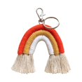 thumbnail image 2 of 17 Llavero de macramé con borla y llavero de arcoíris tejido elegante para uso diario, 2 of 2