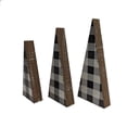 thumbnail image 3 of Buffalo Check Mini Set of 3 Black White Checkered Plaid Trees Christmas Decorations Holiday Home Decor, 3 of 4