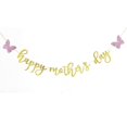 thumbnail image 1 of Diconna Happy Mother’s Day Banner, Shiny Letters Butterfly Wall Hanging Holiday Party Favor Photo Props, 1 of 8